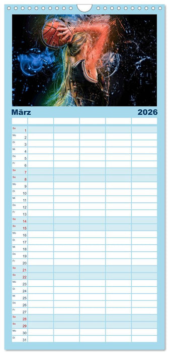 Basketball extrem (CALVENDO Familienplaner 2026)