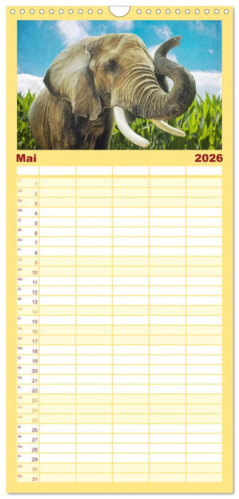 Elefanten - Portraits der besonderen Art (CALVENDO Familienplaner 2026)