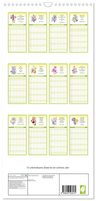 12 unterhaltsame Zitate für ein schönes Jahr (CALVENDO Familienplaner 2026)