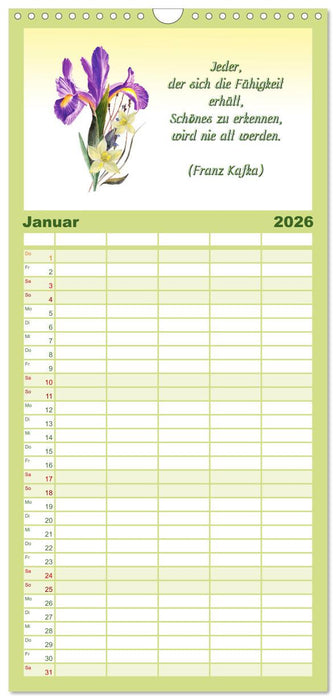 12 unterhaltsame Zitate für ein schönes Jahr (CALVENDO Familienplaner 2026)