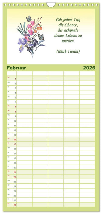 12 unterhaltsame Zitate für ein schönes Jahr (CALVENDO Familienplaner 2026)