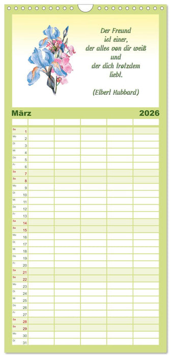 12 unterhaltsame Zitate für ein schönes Jahr (CALVENDO Familienplaner 2026)