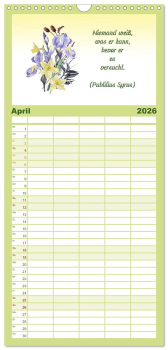 12 unterhaltsame Zitate für ein schönes Jahr (CALVENDO Familienplaner 2026)