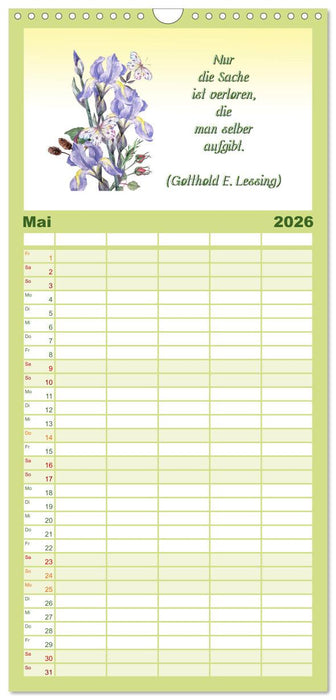 12 unterhaltsame Zitate für ein schönes Jahr (CALVENDO Familienplaner 2026)