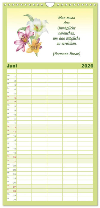 12 unterhaltsame Zitate für ein schönes Jahr (CALVENDO Familienplaner 2026)