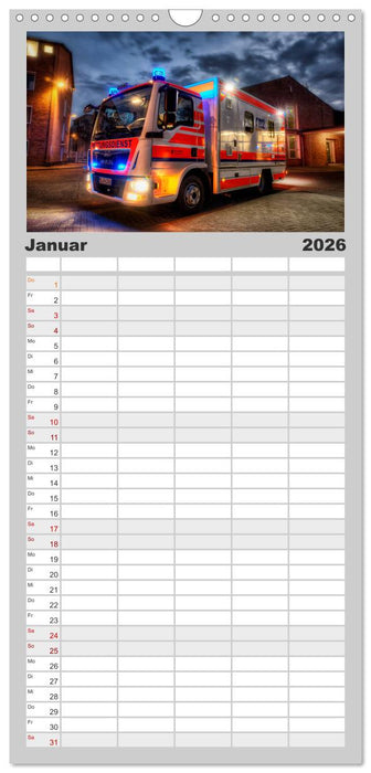 Feuerwehr und Rettungsdienst (CALVENDO Familienplaner 2026)