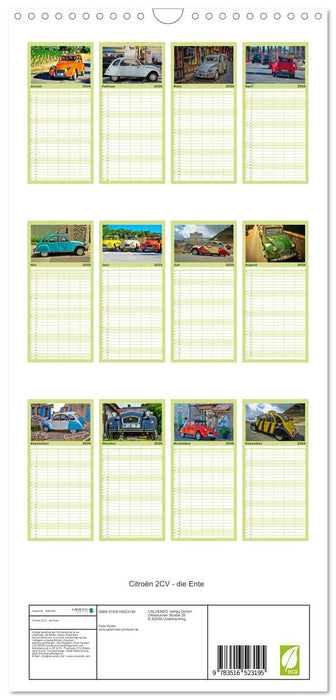 Citroën 2CV - die Ente (CALVENDO Familienplaner 2026)