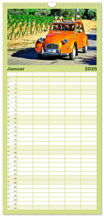 Citroën 2CV - die Ente (CALVENDO Familienplaner 2026)