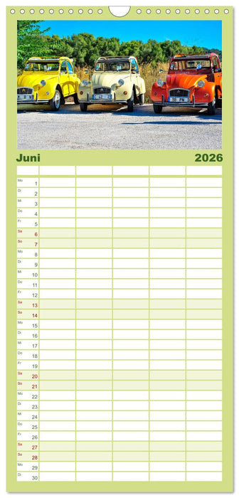 Citroën 2CV - die Ente (CALVENDO Familienplaner 2026)