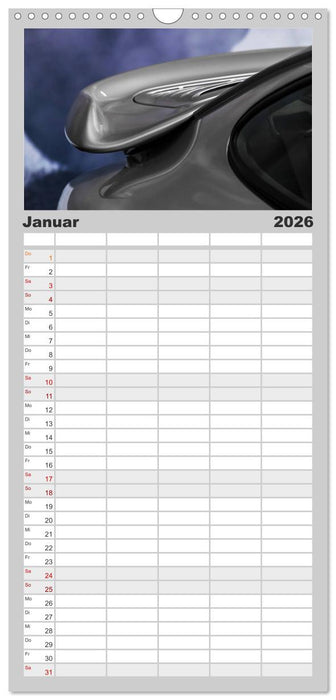 Heiligs Blechle - Porsche-Ikonen im Detail (CALVENDO Familienplaner 2026)