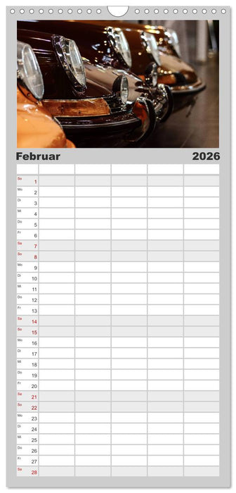 Heiligs Blechle - Porsche-Ikonen im Detail (CALVENDO Familienplaner 2026)