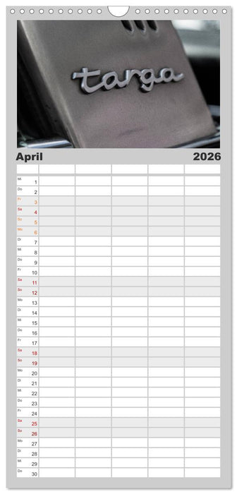 Heiligs Blechle - Porsche-Ikonen im Detail (CALVENDO Familienplaner 2026)