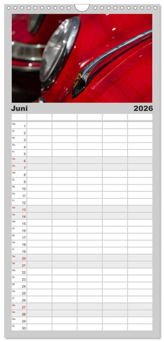 Heiligs Blechle - Porsche-Ikonen im Detail (CALVENDO Familienplaner 2026)