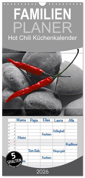 Hot Chili Küchen Kalender (CALVENDO Familienplaner 2026)