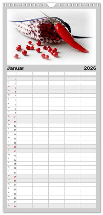 Hot Chili Küchen Kalender (CALVENDO Familienplaner 2026)