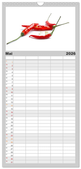 Hot Chili Küchen Kalender (CALVENDO Familienplaner 2026)
