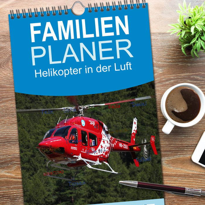 Helikopter in der Luft (CALVENDO Familienplaner 2026)