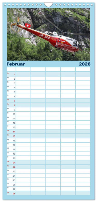 Helikopter in der Luft (CALVENDO Familienplaner 2026)