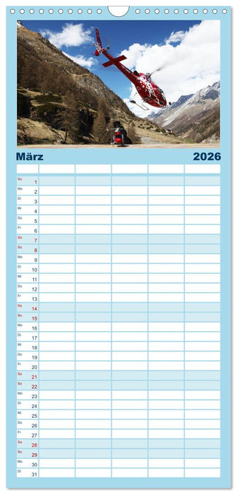 Helikopter in der Luft (CALVENDO Familienplaner 2026)