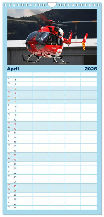 Helikopter in der Luft (CALVENDO Familienplaner 2026)