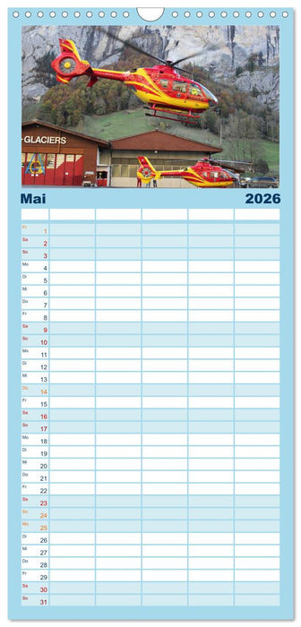 Helikopter in der Luft (CALVENDO Familienplaner 2026)