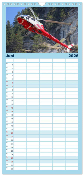 Helikopter in der Luft (CALVENDO Familienplaner 2026)