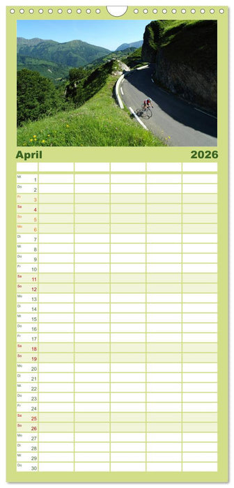 Pyrenäenpässe mit dem Rennrad 2026 (CALVENDO Familienplaner 2026)