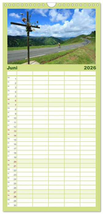 Pyrenäenpässe mit dem Rennrad 2026 (CALVENDO Familienplaner 2026)