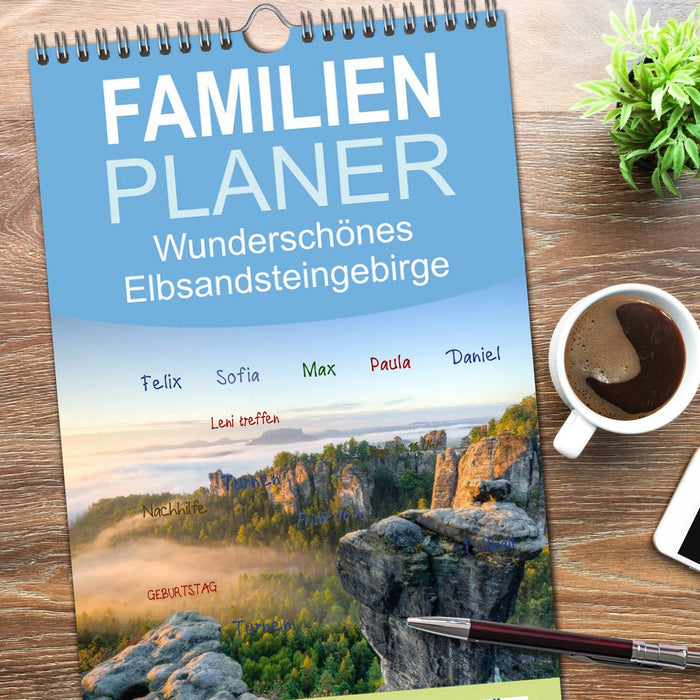 Wunderschönes Elbsandsteingebirge (CALVENDO Familienplaner 2026)