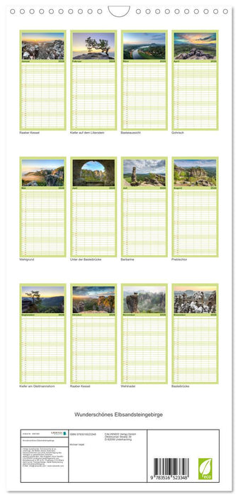Wunderschönes Elbsandsteingebirge (CALVENDO Familienplaner 2026)