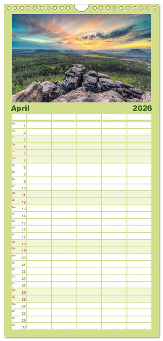 Wunderschönes Elbsandsteingebirge (CALVENDO Familienplaner 2026)