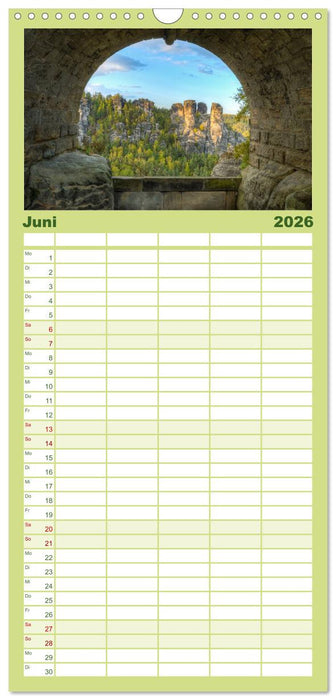 Wunderschönes Elbsandsteingebirge (CALVENDO Familienplaner 2026)