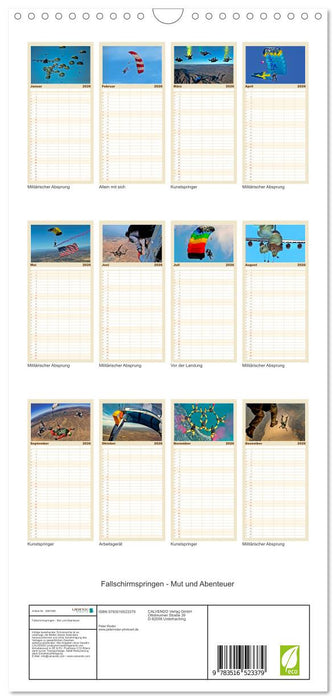 Fallschirmspringen - Mut und Abenteuer (CALVENDO Familienplaner 2026)