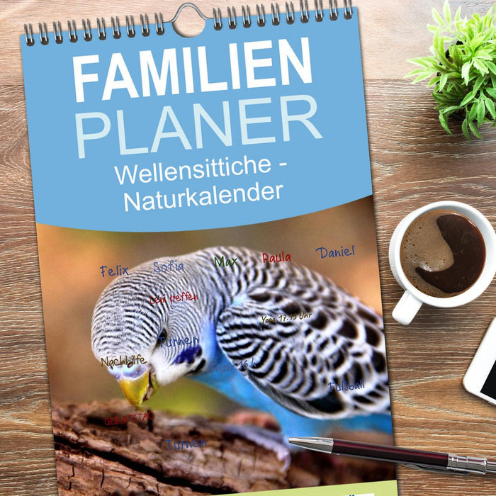 Wellensittiche - Naturkalender (CALVENDO Familienplaner 2026)