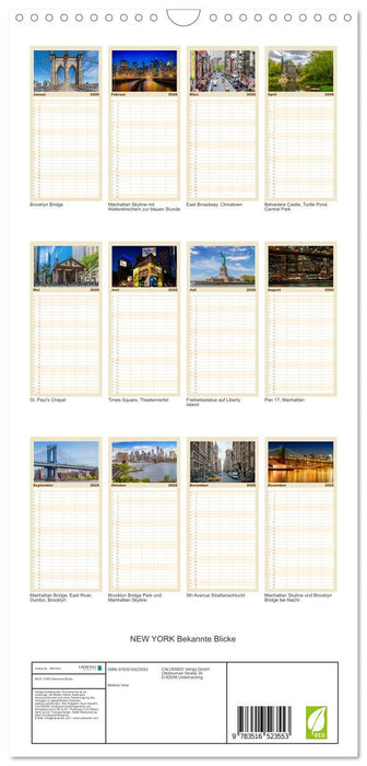 NEW YORK Bekannte Blicke (CALVENDO Familienplaner 2026)