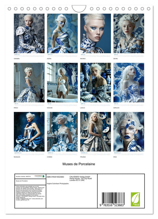 Muses de Porcelaine (CALVENDO Calendrier mensuel 2026)