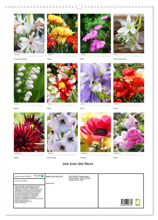 Joie avec des fleurs (CALVENDO Calendrier mensuel 2026)