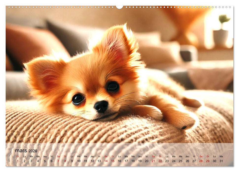 Chiots Chihuahua – Petits miracles (CALVENDO Calendrier mensuel 2026)
