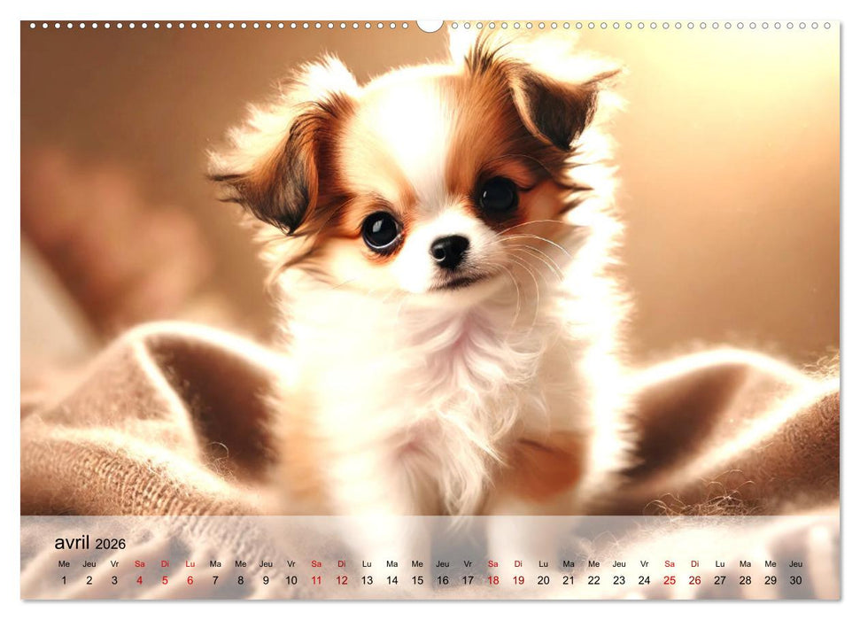 Chiots Chihuahua – Petits miracles (CALVENDO Calendrier mensuel 2026)