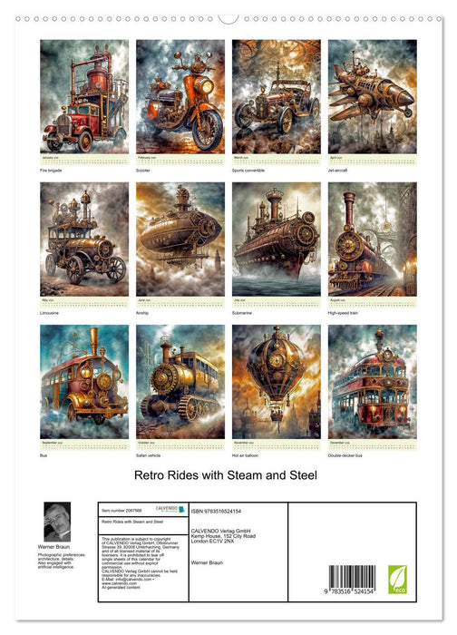 Retro Rides with Steam and Steel (CALVENDO Premium-Calendar 2026)