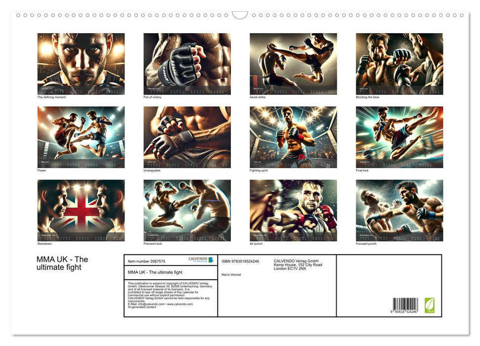 MMA UK - The ultimate fight (CALVENDO Monthly Calendar 2026)
