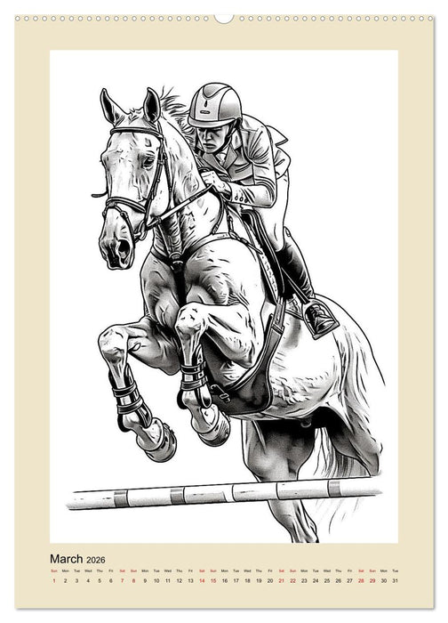 Sketchy Power Horses (CALVENDO Monthly Calendar 2026)