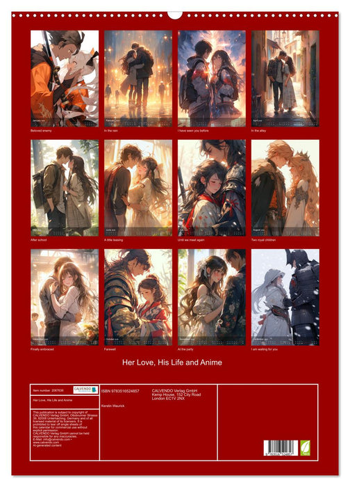 Her Love, His Life and Anime (CALVENDO Monthly Calendar 2026)