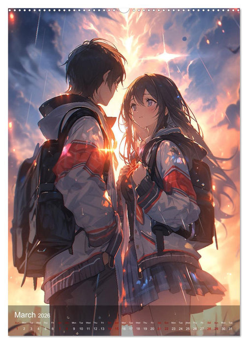 Her Love, His Life and Anime (CALVENDO Monthly Calendar 2026)