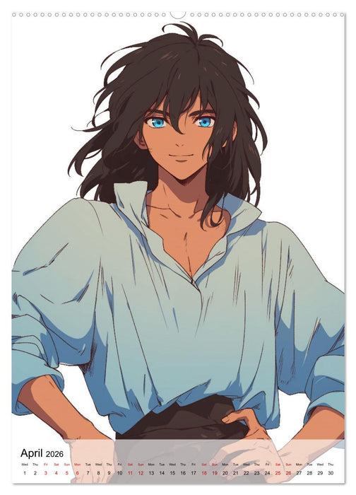 Seductive Anime Men (CALVENDO Monthly Calendar 2026)