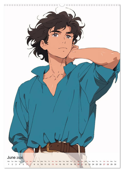 Seductive Anime Men (CALVENDO Monthly Calendar 2026)