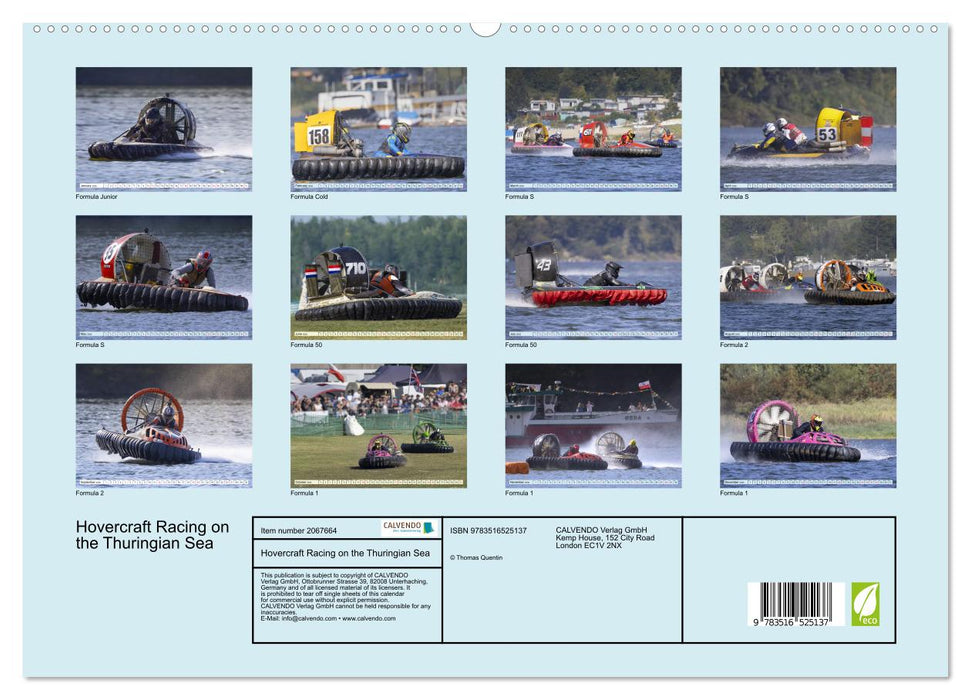 Hovercraft Racing on the Thuringian Sea (CALVENDO Premium-Calendar 2026)