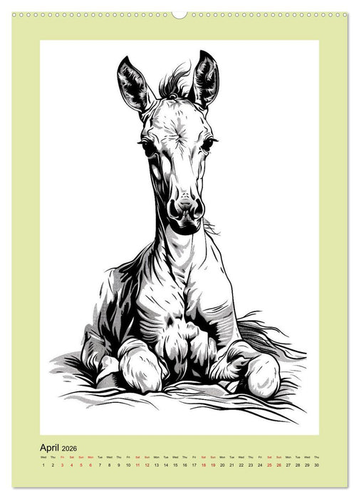 Sketchy Power Horses (CALVENDO Premium-Calendar 2026)