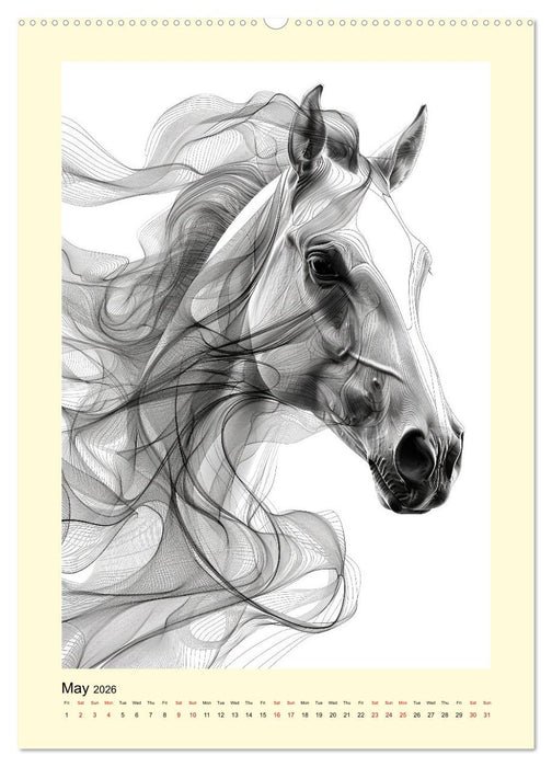 Sketchy Power Horses (CALVENDO Premium-Calendar 2026)