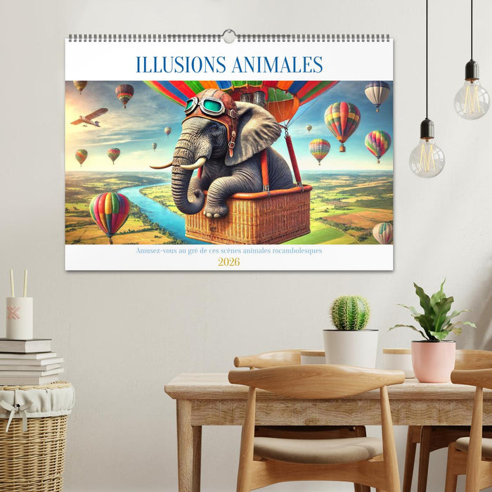 Illusions animales - Amusez-vous au gré de ces scènes animales rocambolesques (CALVENDO Calendrier mensuel 2026)